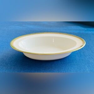 Aynsley Evergreen 10 7/8" Oval Vegetable Dish/ Serving Bowl  Green Golden Trim